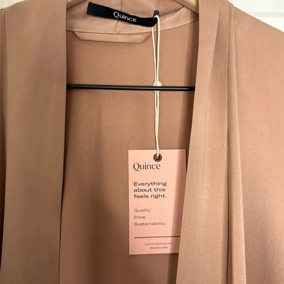 Quince Washable Silk Robe, Toasted Almond, One Size. NWT - Picture 4 of 7